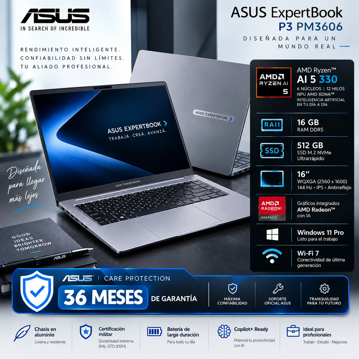 ASUS ExpertBook P3 PM3606 Ryzen AI 5 330 | 16GB DDR5 512GB